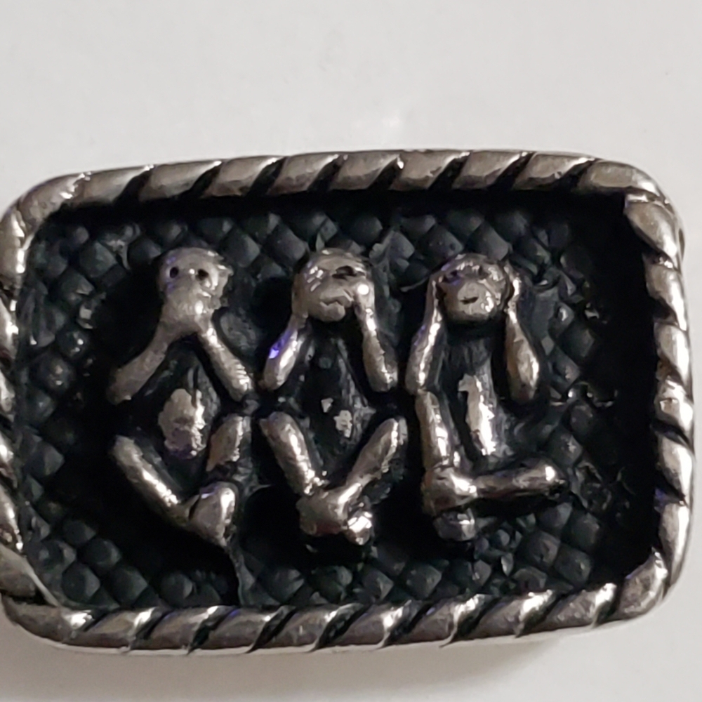 Sterling Silver See No Evil cuff links